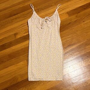 Forever 21 Yellow Floral Dress with Spaghetti Straps